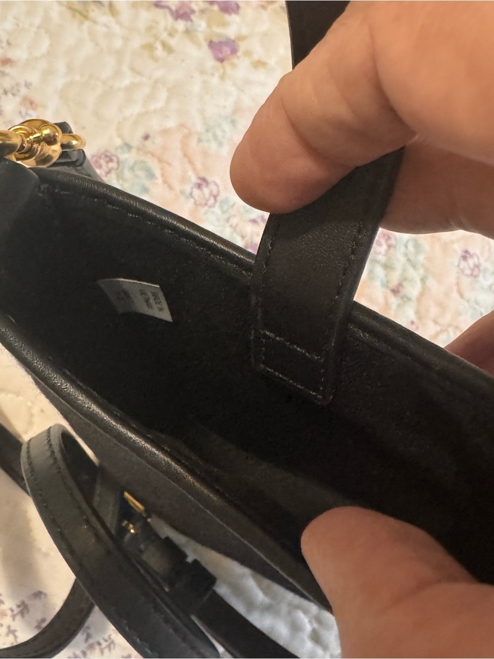 Tory Burch T Monogram Leather Phone Crossbody In Black - Picture 6 of 8